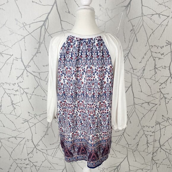 Vintage American Cross Stitch Floral Print Peasant Blouse - Picture 4 of 5